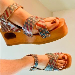 Vintage Dr. Scholl’s Orginal Wood Platform Sandals